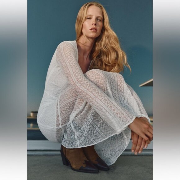 ZARA LACE MIDI DRESS - Picture 3 of 6